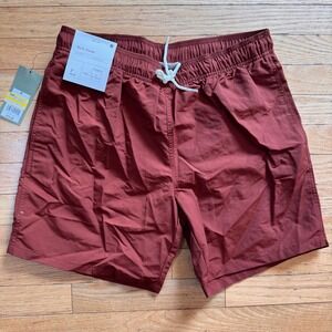 Goodfellow & Co Mens 7" Inseam Swim Trunks Rust Red Medium NWT
